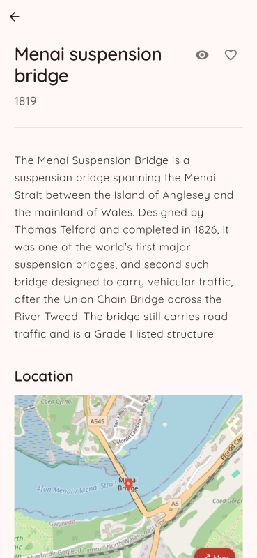 Hanes Cymru article view with detailed Welsh history content and map